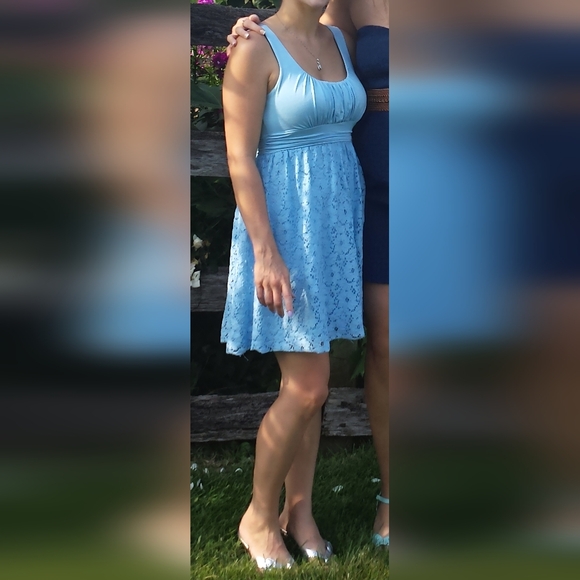 Maitai Sky Blue Lace Mini Dress - Picture 4 of 4